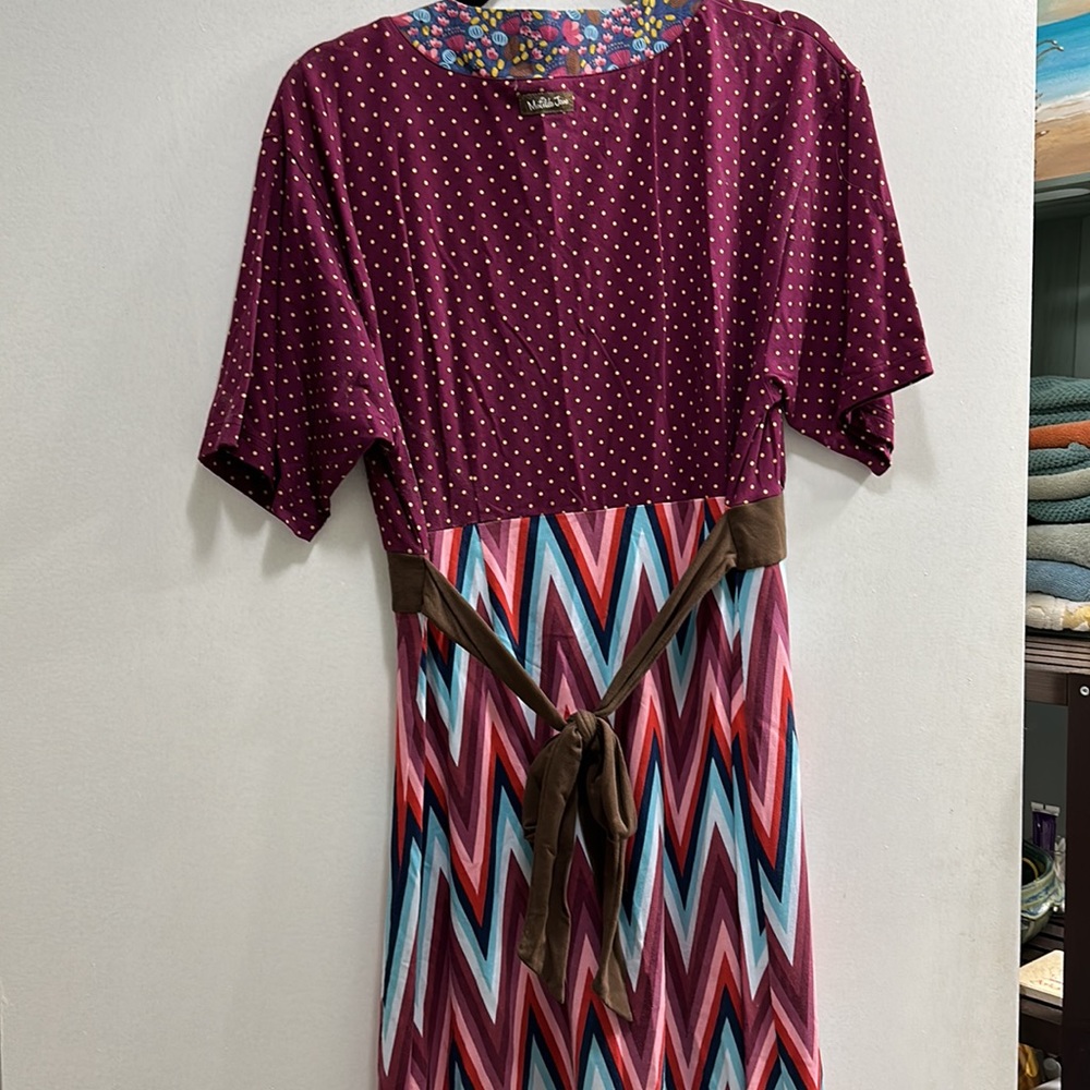 Matilda Jane Maroon Polka Dot & Floral Midi Dress - Picture 3 of 3